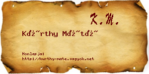 Kürthy Máté névjegykártya