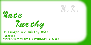 mate kurthy business card